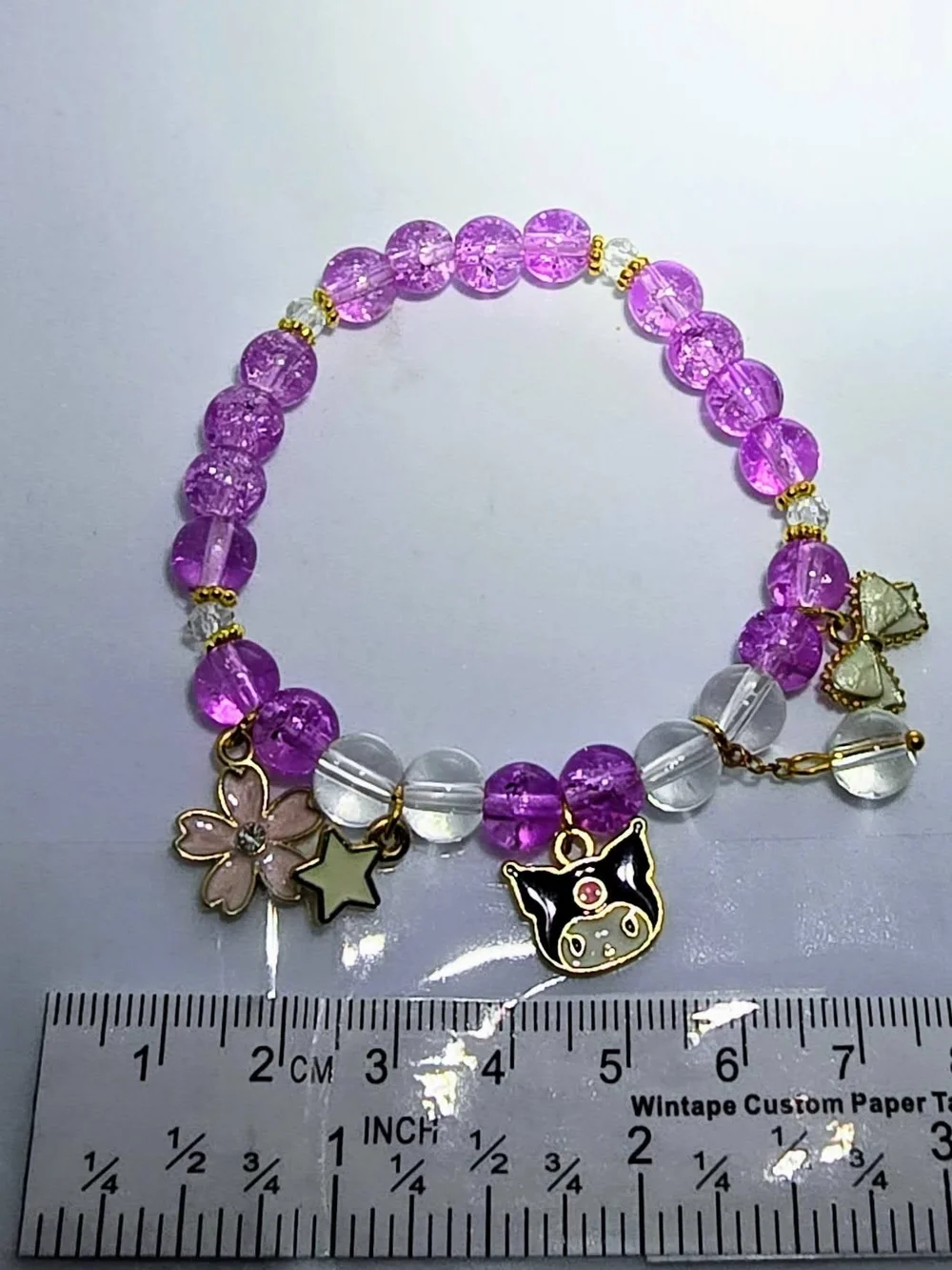 Hello Kitty Beaded Bracelet Stack- Pink, Blue, Purple